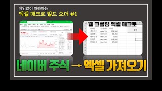 네이버 주식 정보를 한방에 엑셀로 가져오기 (Naver Finance Web Scraping with Excel Macro VBA)