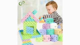 50Pcs/lot Creative Blocks Assembling Educational Toys Plastic Building Blocks with Numbers Kids