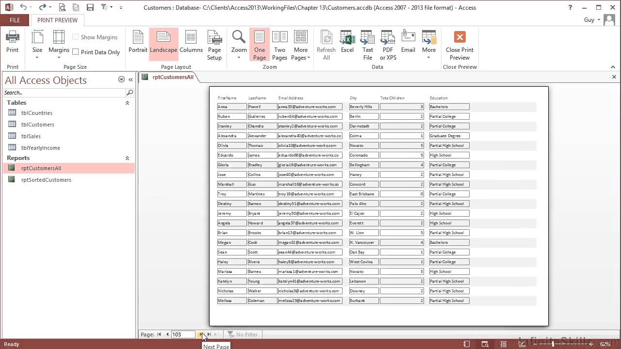 Microsoft Access 2013 Tutorial Grouping Within Reports Youtube
