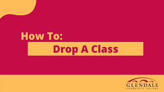 How To: Drop a Class