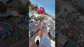They got stuck on theme park Ride during storm 😱