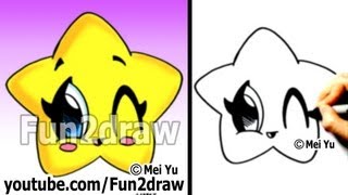 Kawaii Drawings - How to Draw a Star (Easy and Cute!) - Popular Drawing Channels - Fun2draw