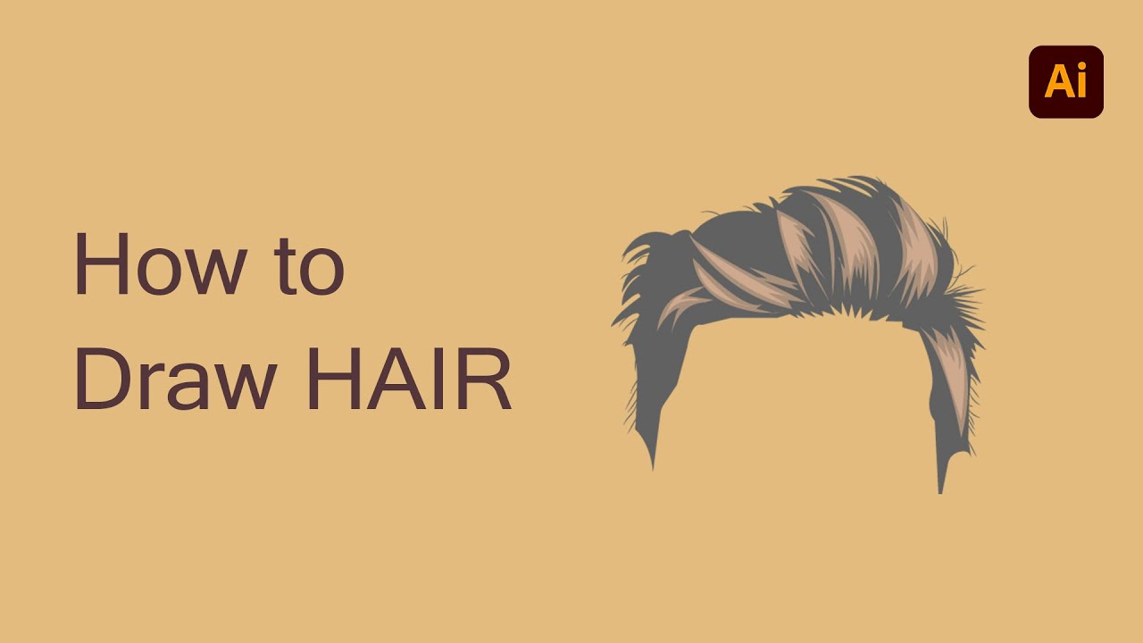 How To Draw A Vector Hair For Beginners Illustrator Tutorial Youtube