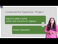 Relational Algebra  -Select, Project, Union, Set Difference