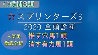 【競馬予想】　スプリンターズステークス　2020 全頭診断　事前予想