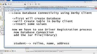 Java Database Connectivity Derby Client