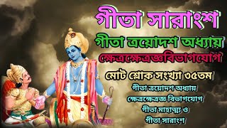 গীতা সারাংশ। গীতা ত্রয়োদশ অধ্যায় ক্ষেত্রক্ষেত্রজ্ঞবিভাগ যোগ। মাহাত্ম্য ও সারাংশ/geeta saransa