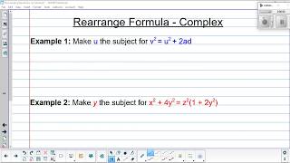 221 - Rearranging Formula - Complex