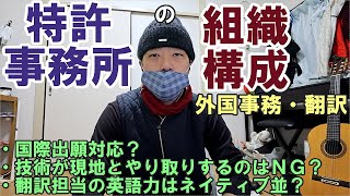 【特許/知財ざっくり解説028】特許事務所（弁理士法人）の組織構成（外国事務チーム・翻訳チーム）