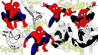 TOP 10 SPIDERMAN STUNTS Coloring Pages | AVENGERS | How to Color Spiderman | Coloring for Kids |