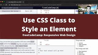 Use a CSS Class to Style an Element (Basic CSS) freeCodeCamp tutorial