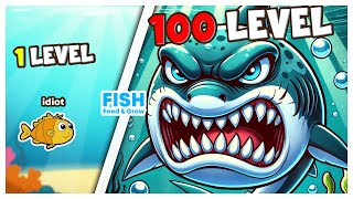 Gue Jadi Ikan Dari KECIL Sampai Jadi MEGALODON 100 Level Di Feed And Grow:Fish