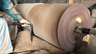 Woodworking Large Extremely Dangerous // Giant Woodturning - Work With Giant Wood Lathes!!!