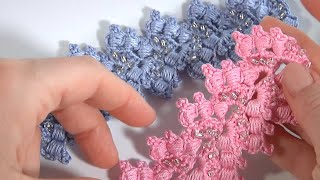 INCREDIBLE BEAUTY CROCHET /Crochet EASY and QUICKLY /Delicate and openwork RIBBON with BEADS