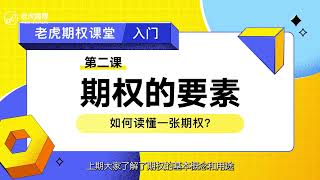 期权入门课:第二课  期权的要素