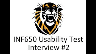 INF650 Usability Test Interview #2