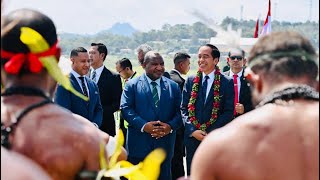 Presiden Jokowi Tiba di Papua Nugini Disambut PM James Marape, Port Moresby, 5 Juli 2023