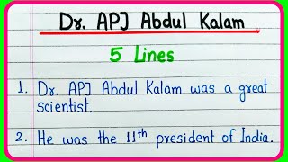 5 lines on APJ Abdul Kalam | Essay on Dr APJ Abdul Kalam | Speech on APJ Abdul Kalam 5 lines