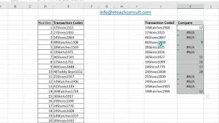 Compare 2 list of data using #excel functions: MATCH & ISNUMBER