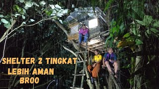 Camping heavy rain all night || sleep well in the two-story shelter - Relaxing Rain Sound