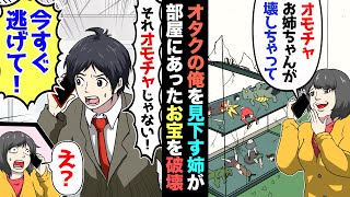 【漫画】オタクの俺を見下す姉が、俺の部屋のフィギュアとプラモデルを破壊→姉「ごめんねーｗでもどうせ安物でしょ？」俺「いやそれ、俺のじゃないけど…？」姉「へ？」→実はこのお宝は…【マンガ動画】