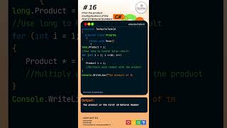 🔥Print the Multiplication of First 10 Natural Numbers #coding #programming #codinglife