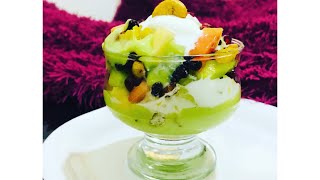 Avacado cream salad//royal falooda // fruit salad