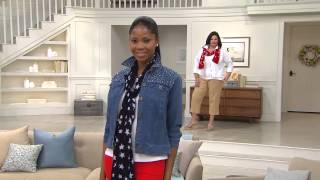 Joan Rivers Patriotic Stars & Stripes Forever Scarf with Rachel Boesing
