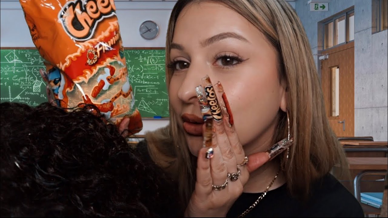 ASMR Hot Cheeto Girl Sits In Back Of You In Class🌶️ She Plays With Your ...