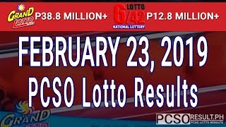 pcso lotto results feb 23 2019