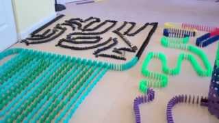 INSANE Domino Tricks! Most dominoes toppled in a spiral Domino Rally 1! OVER 30000 DOMINOES!