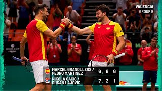 Granollers \u0026 Martínez v Cacic \u0026 Lajovic | Spain v Serbia | Day 2 Match 3 Highlights