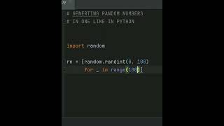 Generating RANDOM numbers in one - line in Python 😱#coding #programming #python