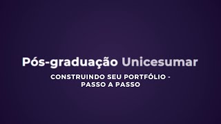 CONSTRUINDO SEU PORTFÓLIO - passo a passo