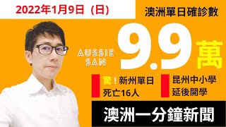 澳洲留學生注意疫情 2022/01/09 全澳確診9.9萬人 澳洲新聞