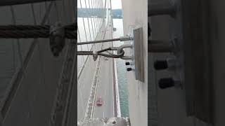 Pull out test on pylon cross beam safety lifeline