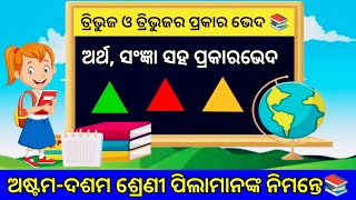 ତ୍ରିଭୁଜ କଣ? ତ୍ରିଭୁଜର ପ୍ରକାରଭେଦ//Triangle//Types of triangles/Basic concept of triangle//Bse odisha//