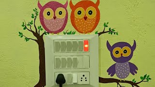 Switch Board painting idea/Wall Painting idea/Home decor idea/simple easy wall painting of Birds