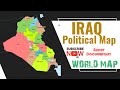 Iraq Political and Administrative Map / Provinces of Iraq / Iraq Map/ Administrative Regions of Iraq