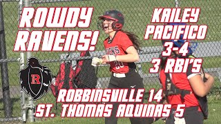 Robbinsville 14 St. Thomas Aquinas 5 | Kailey Pacifico 3 RBI's! | Softball Highlights