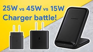 Samsung Galaxy S20 Ultra 45W vs 25W vs 15W Charging Speed Comparison