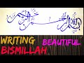 Writing bismillah in very unique and beautiful style || Al Qalam Handwriting.