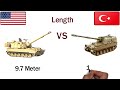 turkish firtina vs american m109a7 self propelled artillery