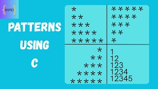 patterns using C | Star pattern using C | number pattern using C