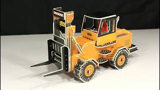 3D Forklift JCB out from Puzzle ! DIY TOYS
