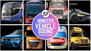 💥30 MINUTES💥 Vehicles "Horn, Siren, Alarm" Sound Variations MIX