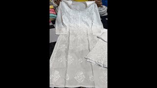 White chikankari kurti Ghaspatti work | WhatsApp | Wholesale 9528522083 | Retail 7536019621 |