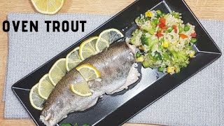 Oven trout with buttered vegetables mix / Pastrav la cuptor cu mix de legume