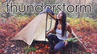Bad Weather Wild Camping with Budget Lightweight Hiking Tent 🌧️🍂 Lanshan 2 | Unexpected Thunderstorm