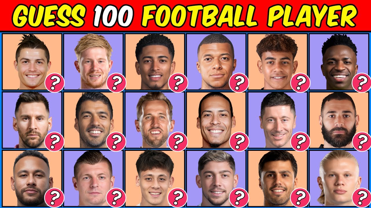 Guess 100 Football Players By Their Pictures Quiz Football 2024 Youtube